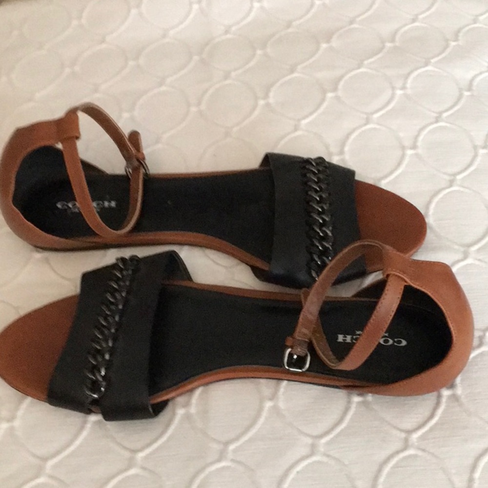Coach Seabreeze Luxurious Leather sandals  Sz 10 - Picture 2 of 5